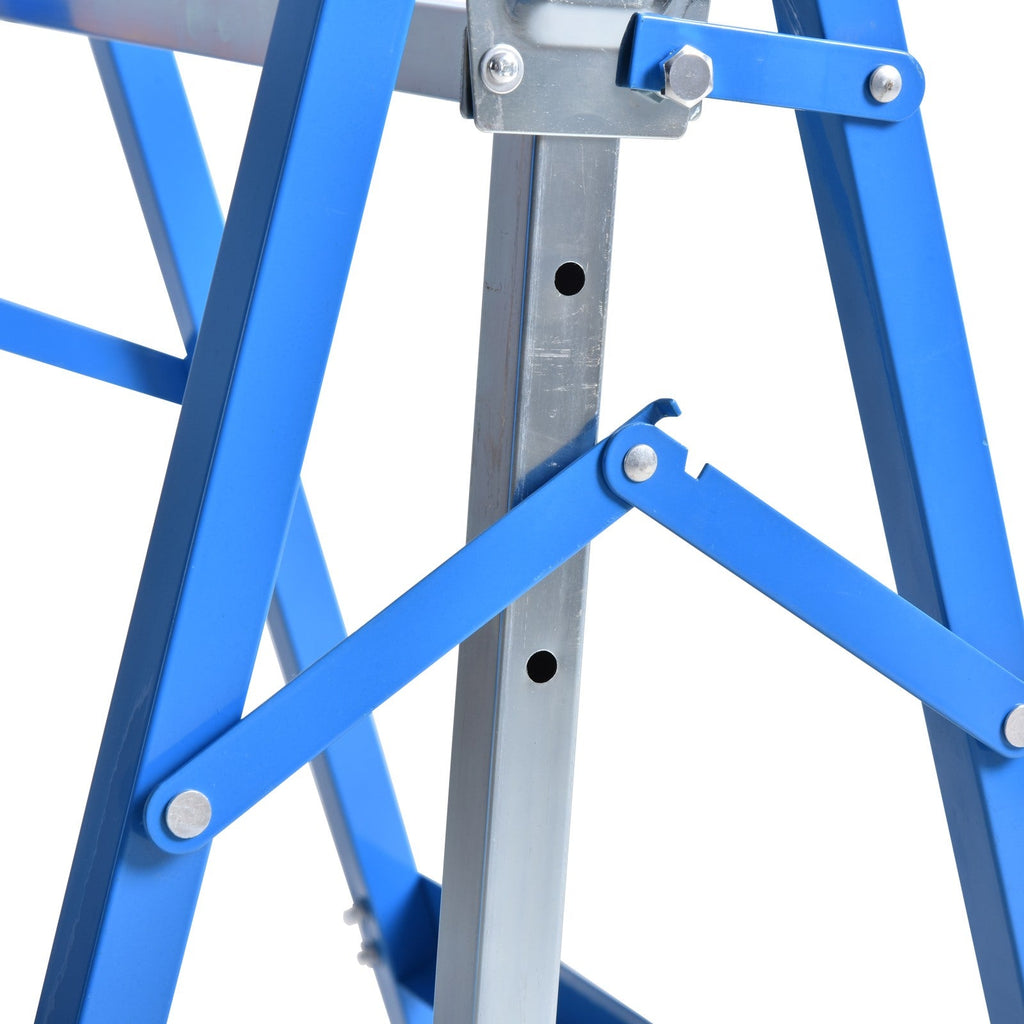 EASYCOMFORT Set of 2 Folding Telescopic Work Trestles in Steel Tubes 68 x 58 x 80