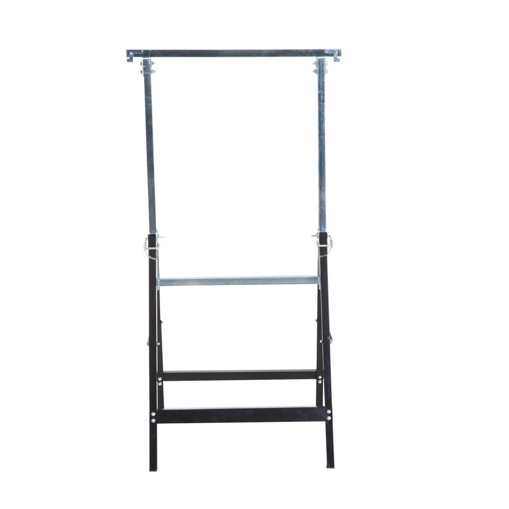 EASYCOMFORT Set of 2 Folding Telescopic Work Trestles Adjustable Height in Steel Tubes
