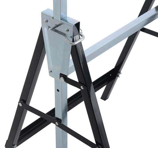 EASYCOMFORT Set of 2 Folding Telescopic Work Trestles Adjustable Height in Steel Tubes