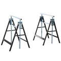EASYCOMFORT Set of 2 Folding Telescopic Work Trestles Adjustable Height in Steel Tubes