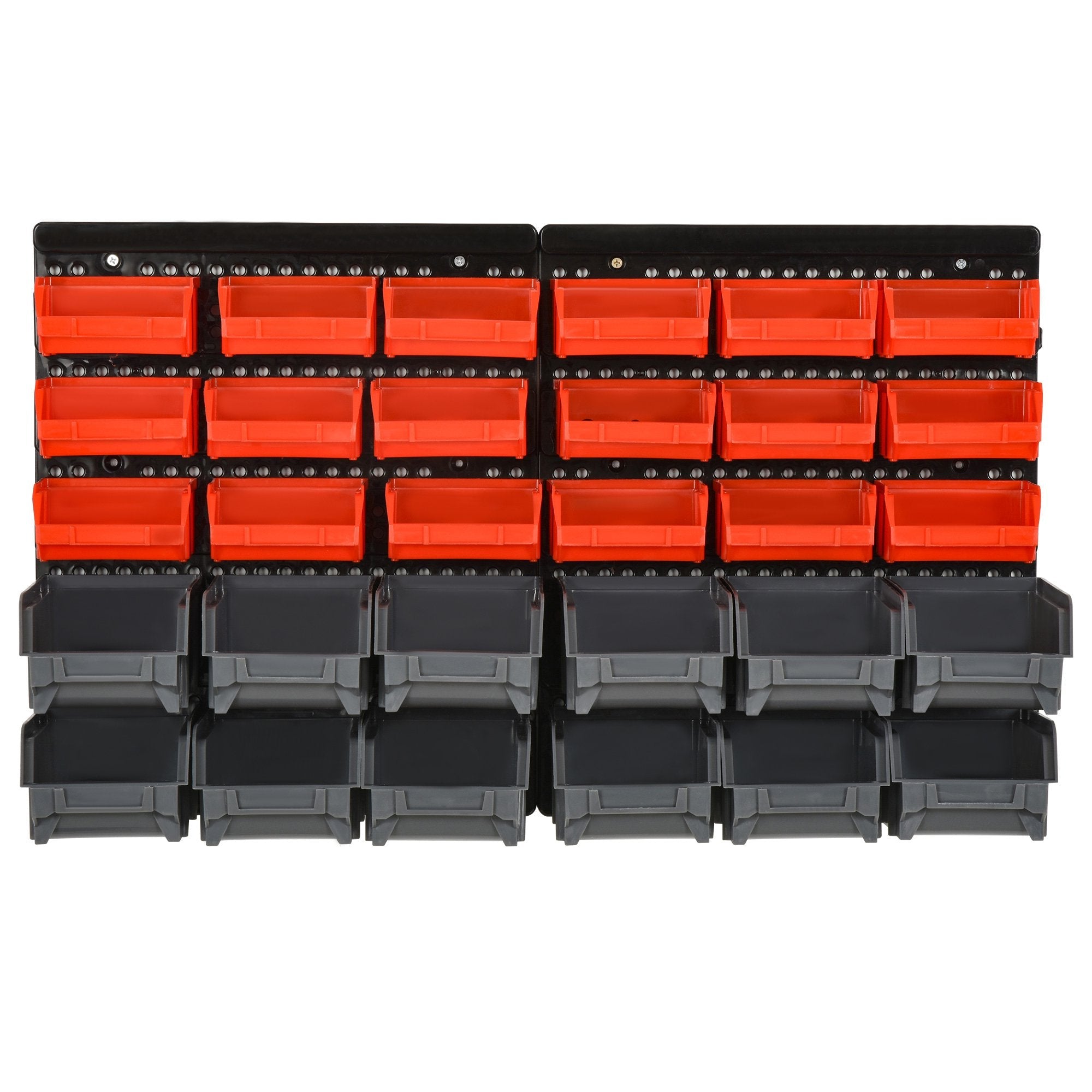 EASYCOMFORT Tool Holder Panel with 30 Adjustable and Removable Containers, Wall Mounting, PP, Red Gray Black, 37.5x18x63cm