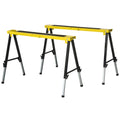 EASYCOMFORT Set of 2 Folding Work Trestles with Adjustable Height, Portable and Non-Slip Yellow