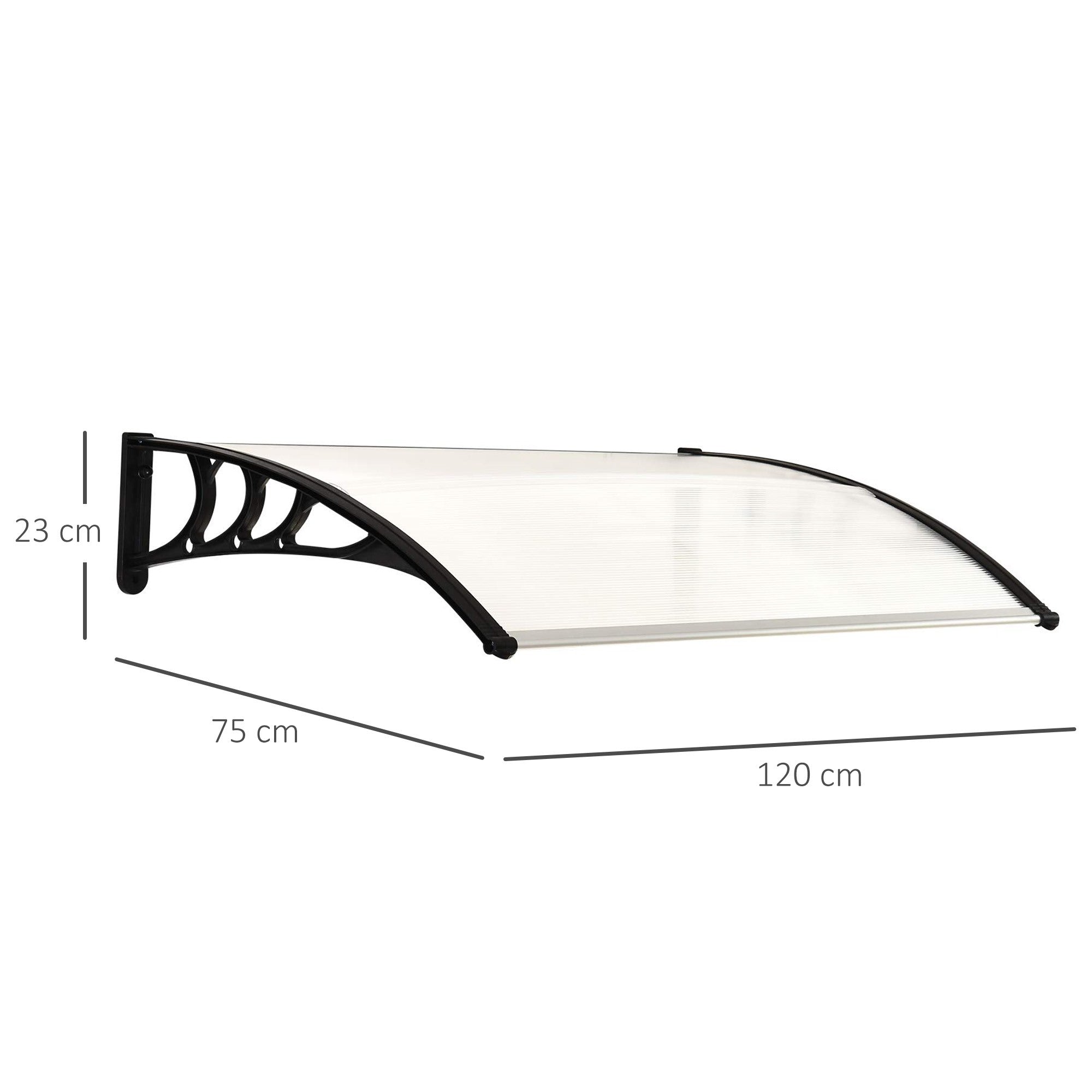 EASYCOMFORT Waterproof and Anti-UV Shelter for Door or Window in Polycarbonate 75 x 120 x 23 cm