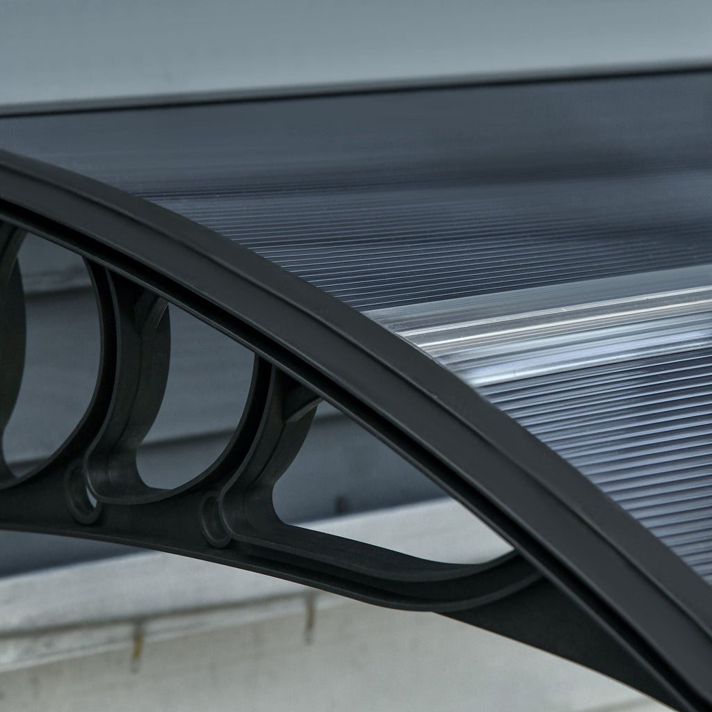 EASYCOMFORT Outdoor Anti-UV Polycarbonate Canopy for Doors and Windows, 100x80cm
