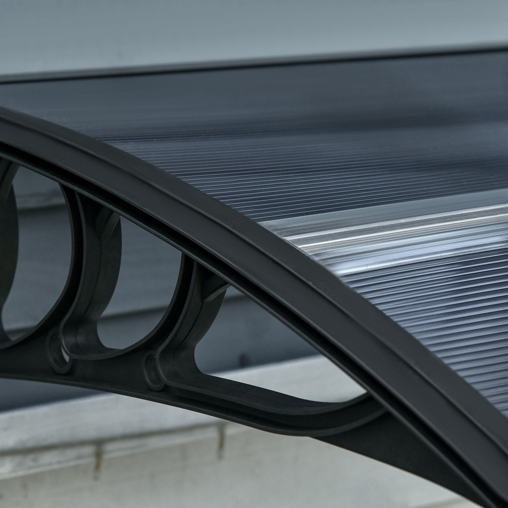 EASYCOMFORT Outdoor Anti-UV Polycarbonate Canopy for Doors and Windows, 100x80cm