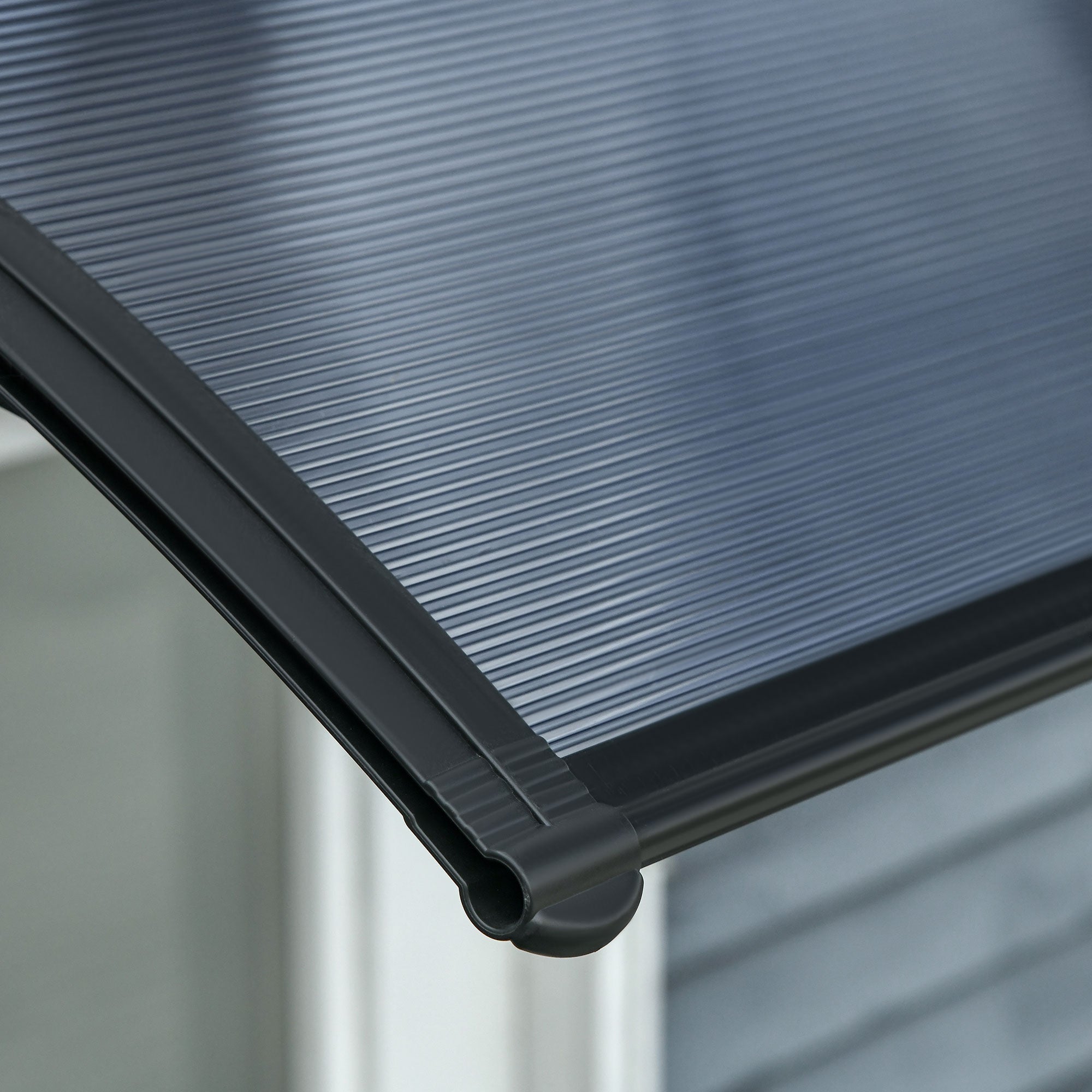 EASYCOMFORT Outdoor Anti-UV Polycarbonate Canopy for Doors and Windows, 100x80cm