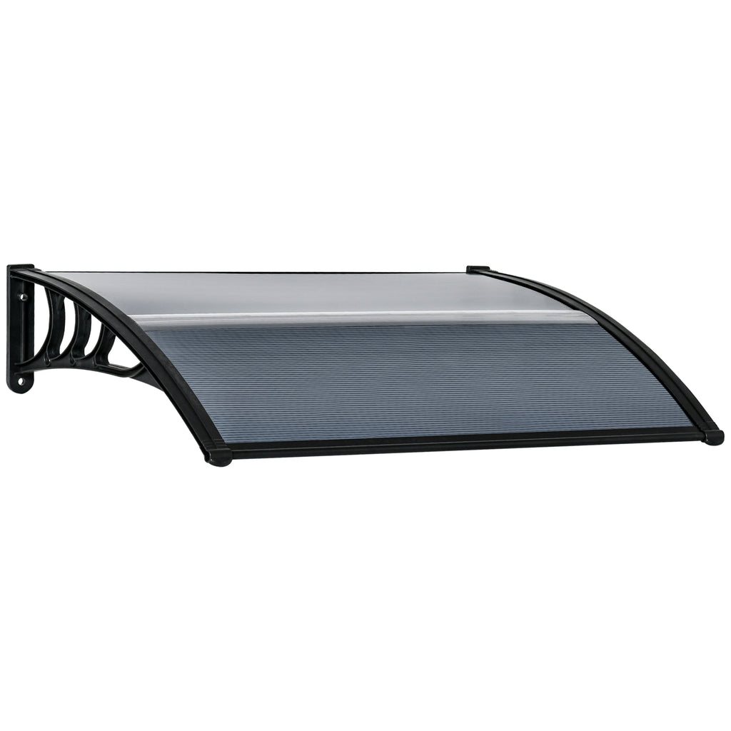 EASYCOMFORT Outdoor Anti-UV Polycarbonate Canopy for Doors and Windows, 100x80cm