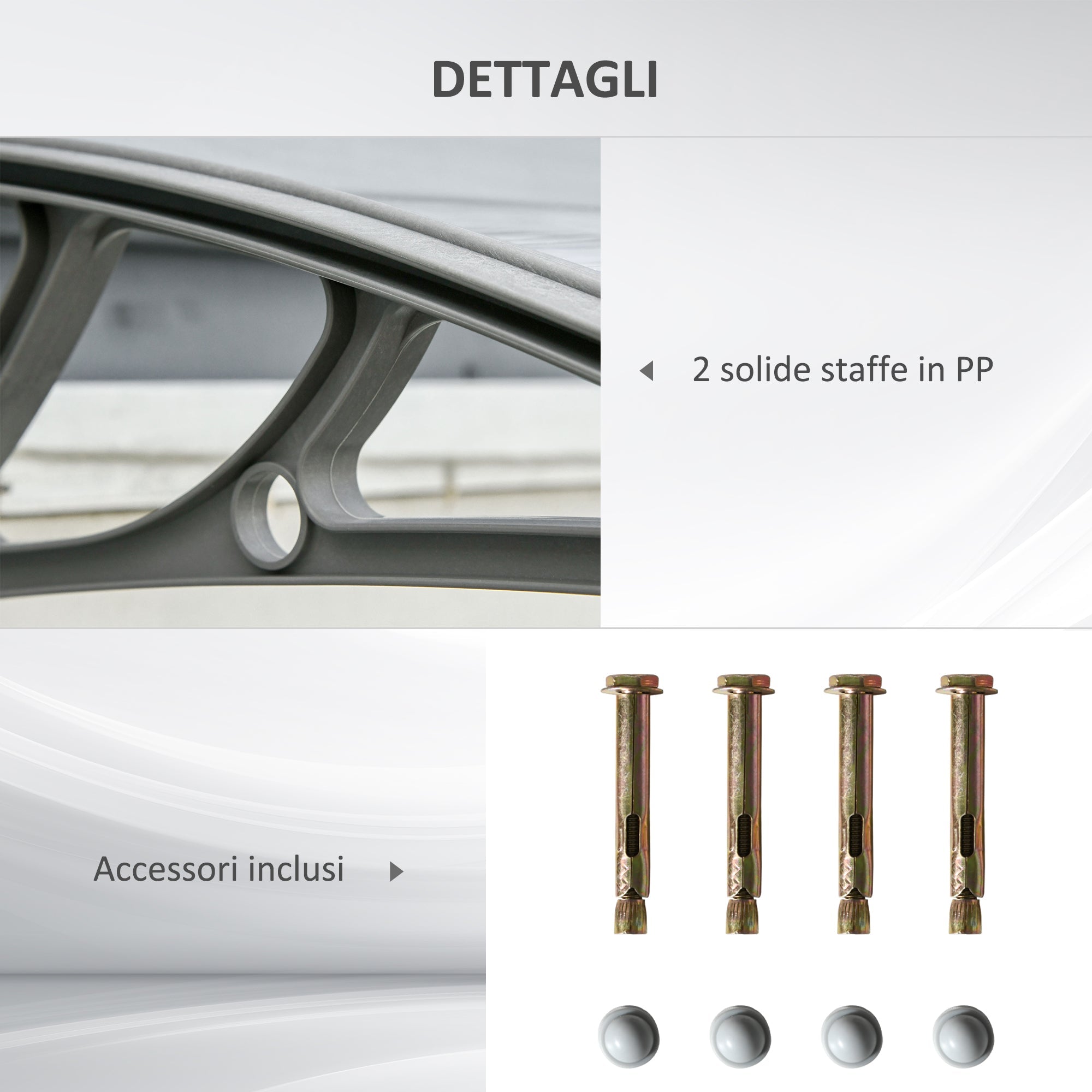 EASYCOMFORT Outdoor Anti-UV Polycarbonate Canopy for Doors and Windows, 100x80cm