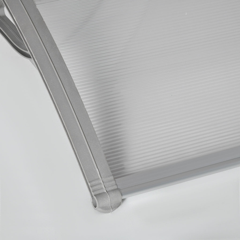 EASYCOMFORT Outdoor Anti-UV Polycarbonate Canopy for Doors and Windows, 100x80cm