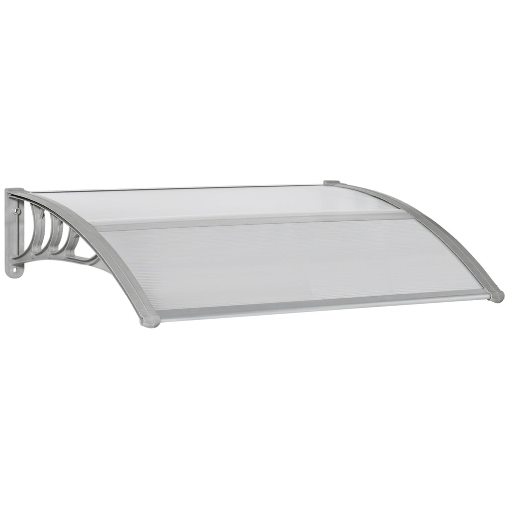 EASYCOMFORT Outdoor Anti-UV Polycarbonate Canopy for Doors and Windows, 100x80cm