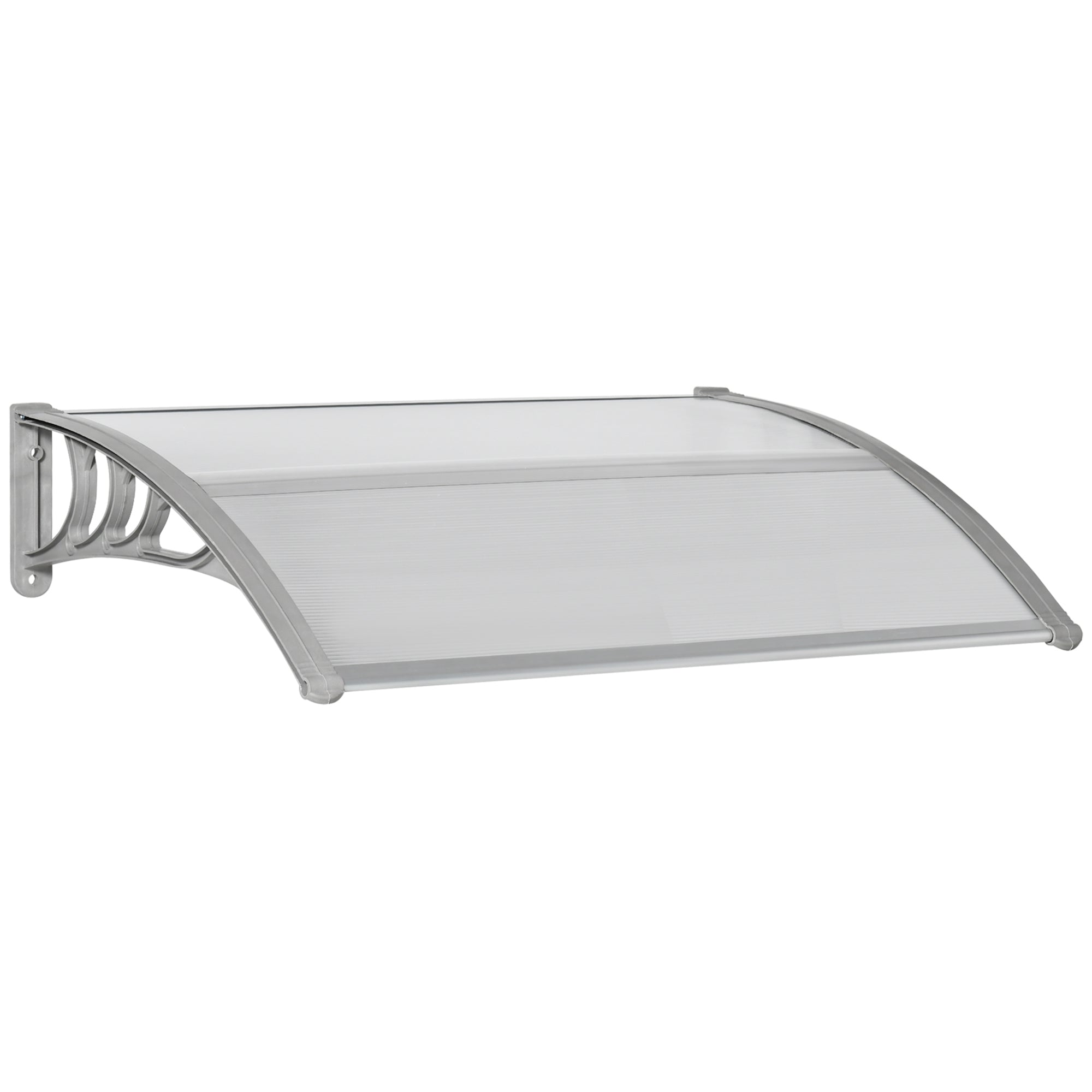 EASYCOMFORT Outdoor Anti-UV Polycarbonate Canopy for Doors and Windows, 100x80cm