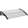 Easycomfort Pensilina da Esterno per Finestre e Porte, in Policarbonato e Alluminio, 110x60x18cm - Trasparente