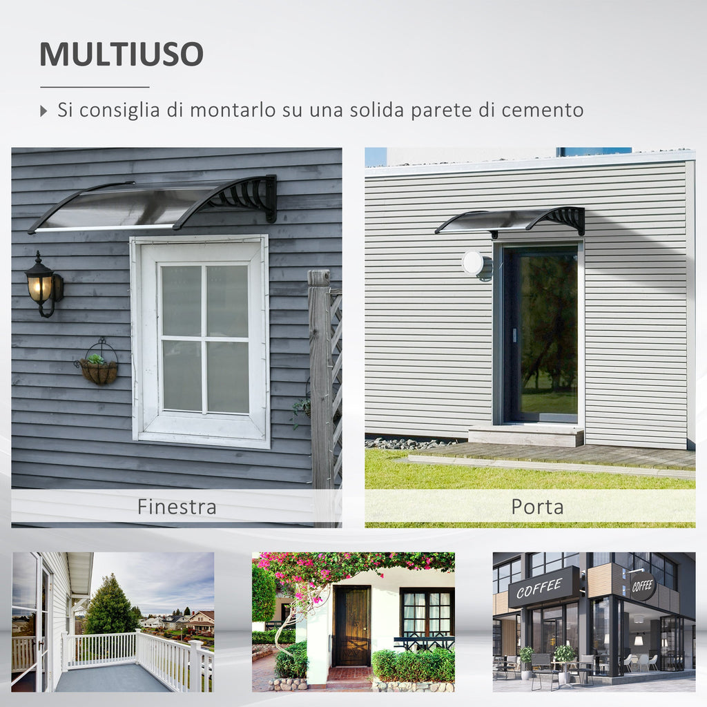 EASYCOMFORT Outdoor Shed in Polycarbonate for Doors and Windows with Assembly Kit 100x100x26cm - Brown
