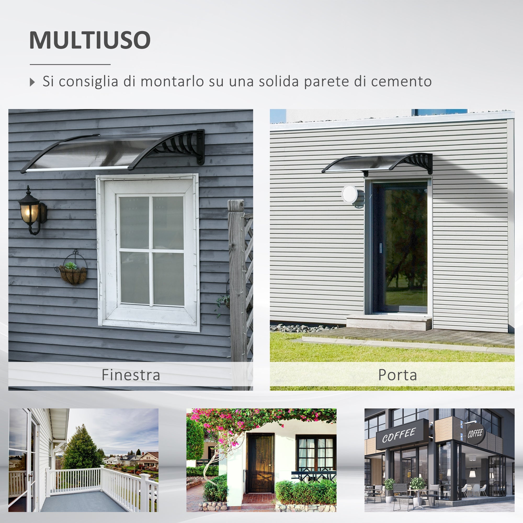 EASYCOMFORT Outdoor Shed in Polycarbonate for Doors and Windows with Assembly Kit 100x100x26cm - Brown