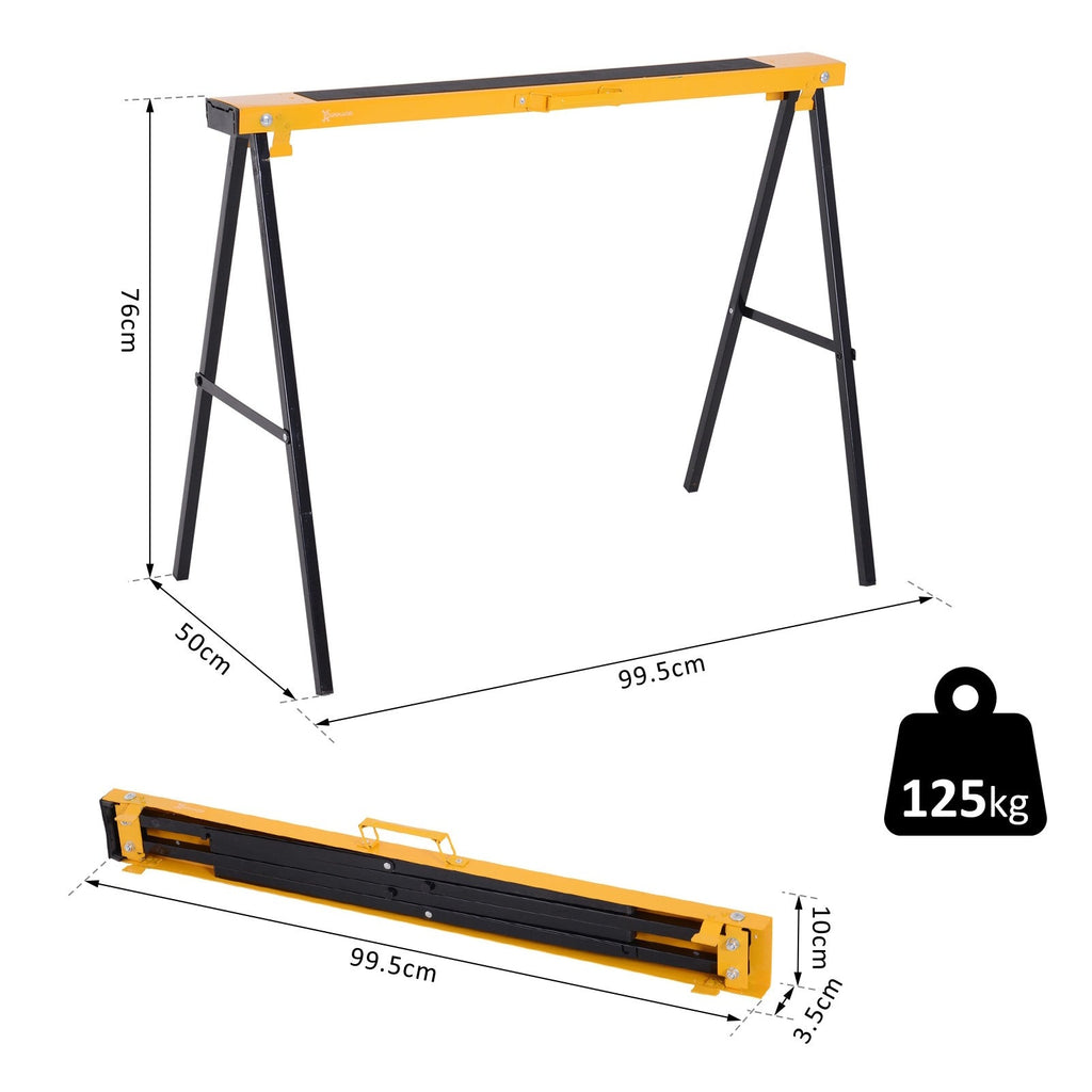 EASYCOMFORT Set of 2 Folding Steel Work Trestles Capacity 250kg
