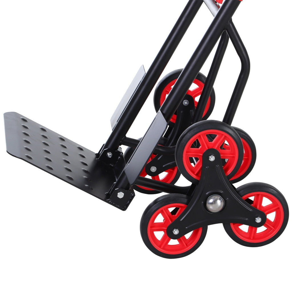 EASYCOMFORT Heavy Duty Folding Metal Luggage Rack Trolley with 6 Wheels for Stairs Maximum Load 150kg