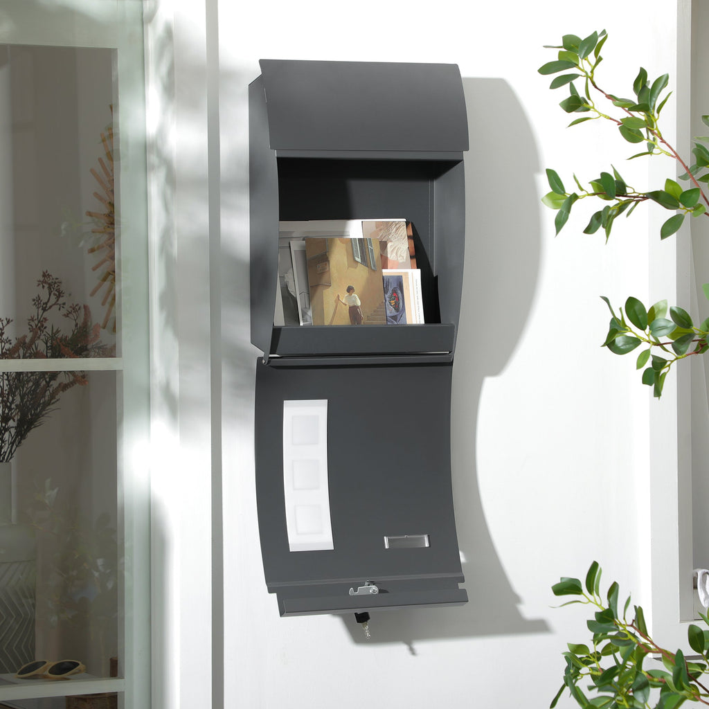 EasyComfort Ricurva brievenbus 45x10x32 cm, grijs