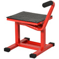 EASYCOMFORT Steel Motorbike Stand max 150kg with Rubber Surface and Crank, 48x34x43 cm, Red