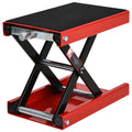 EASYCOMFORT Motorbike Stand, Red and Black Steel Motorcycle Lift, Foldable and Non-Slip 41.5 x 23.5 x 10-37cm