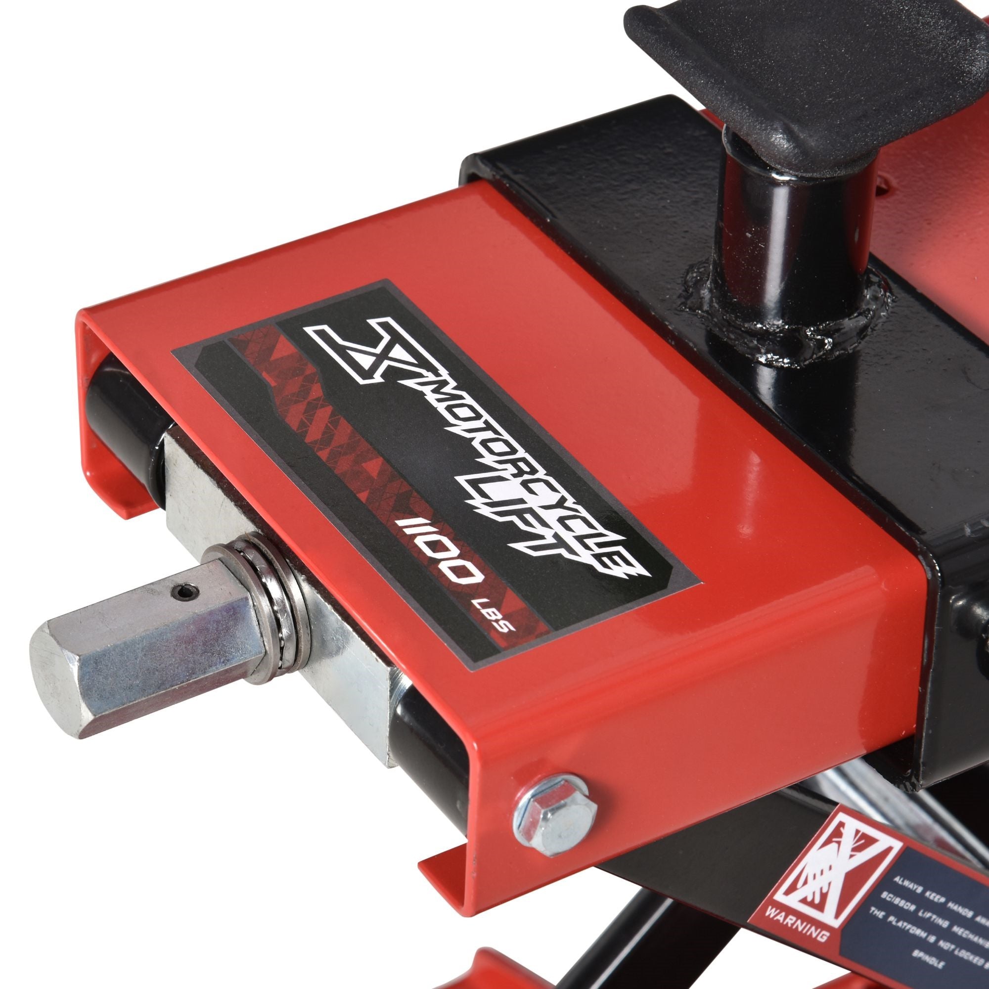 EASYCOMFORT Scissor Motorcycle Lift, Motorcycle Lift, Adjustable Central Motorcycle Stand up to 500kg in Red Metal