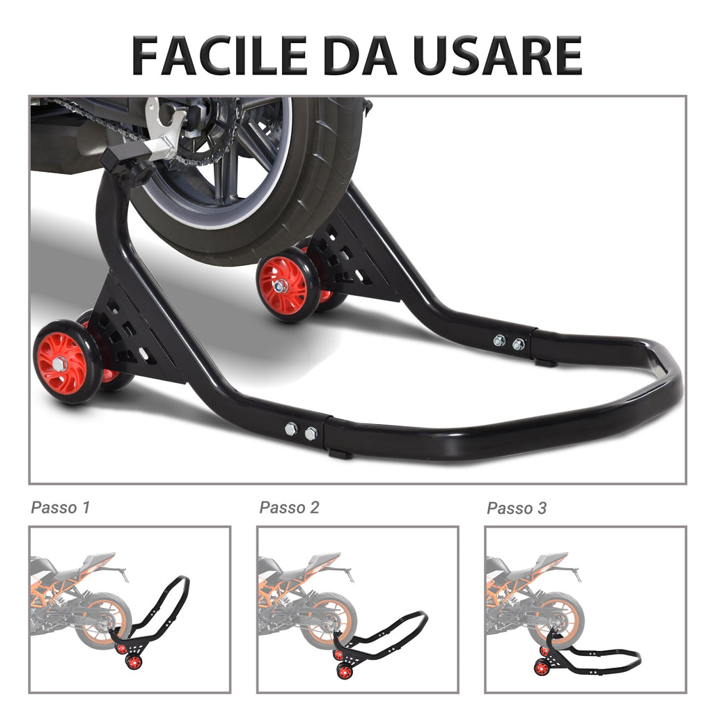 EASYCOMFORT Universal and Adjustable Rear Motorbike Stand Motorcycle Stand for Sport Motorcycles Up to 200kg Black