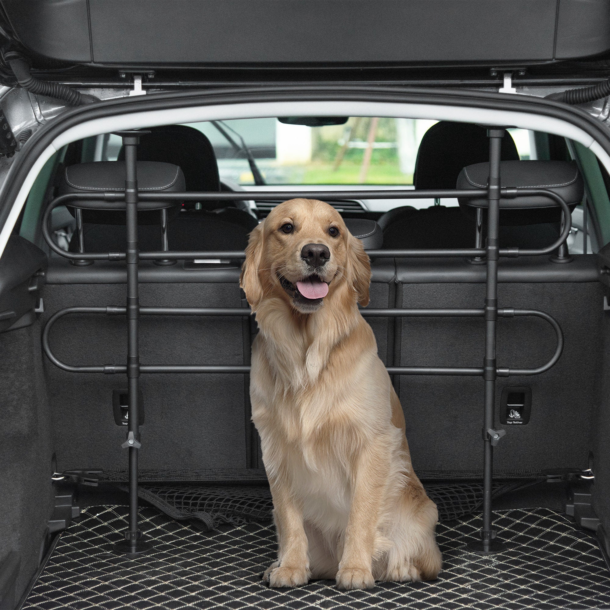 EASYCOMFORT Adjustable Protection Grille for Pets Suitable for Every Car Black