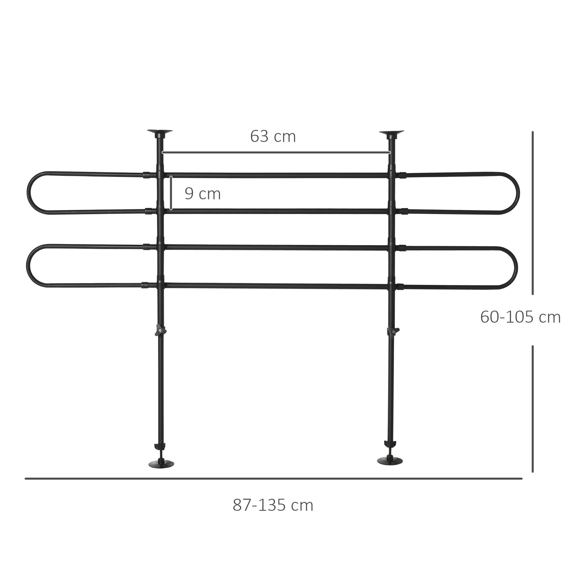 EASYCOMFORT Adjustable Protection Grille for Pets Suitable for Every Car Black