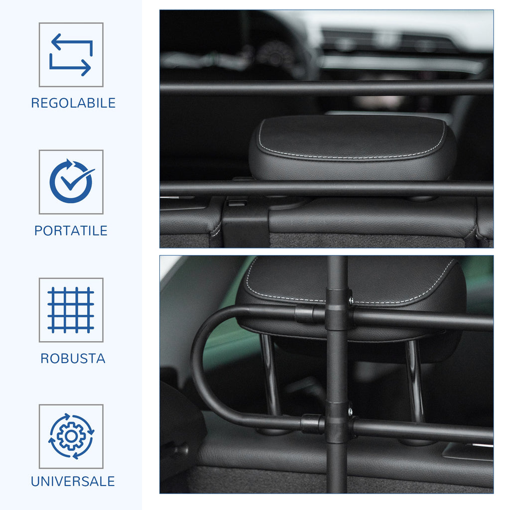 EASYCOMFORT Adjustable Protection Grille for Pets Suitable for Every Car Black