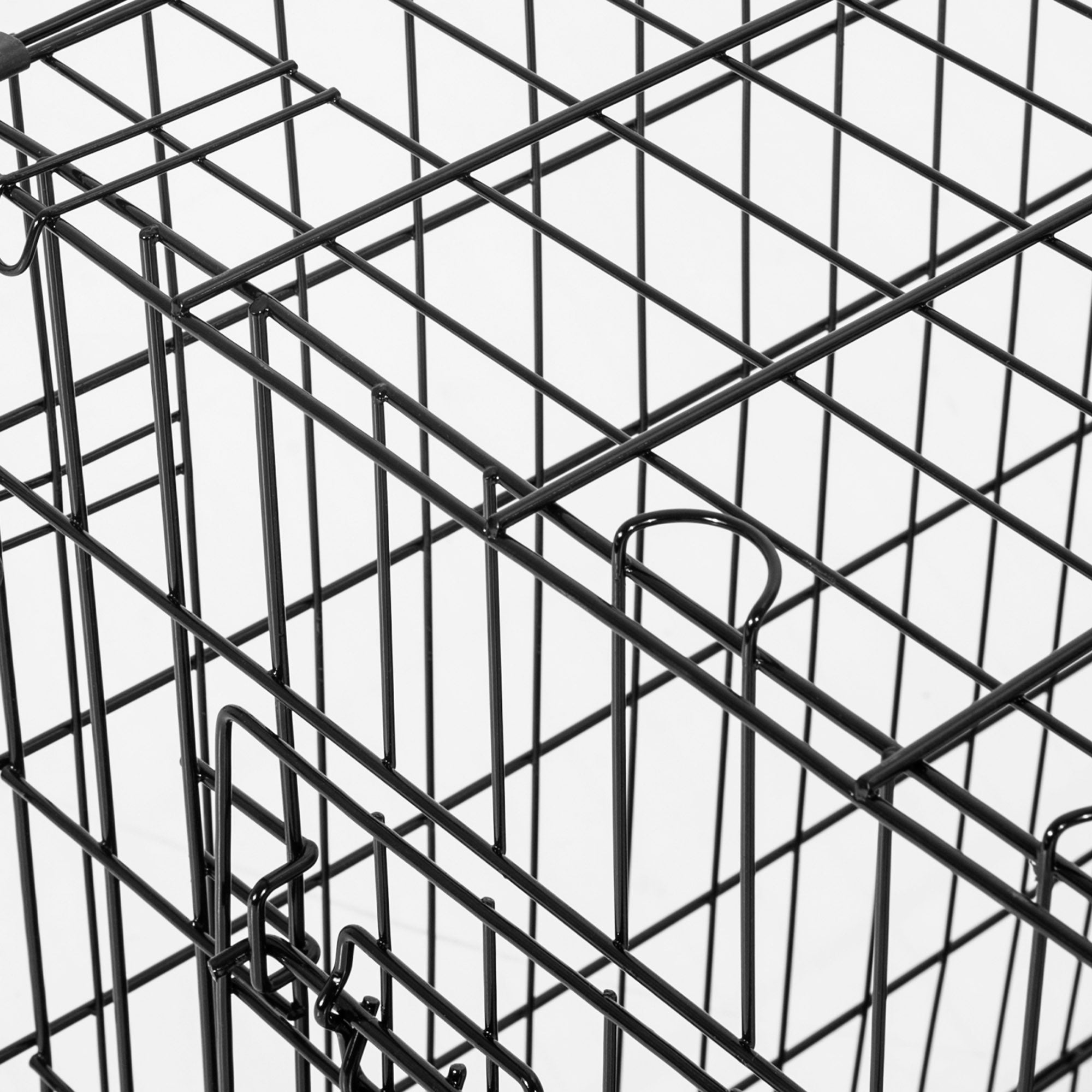 EASYCOMFORT Pet Cage Carrier for Dogs and Cats Foldable Steel Double Opening 121 × 77 × 82cm Black
