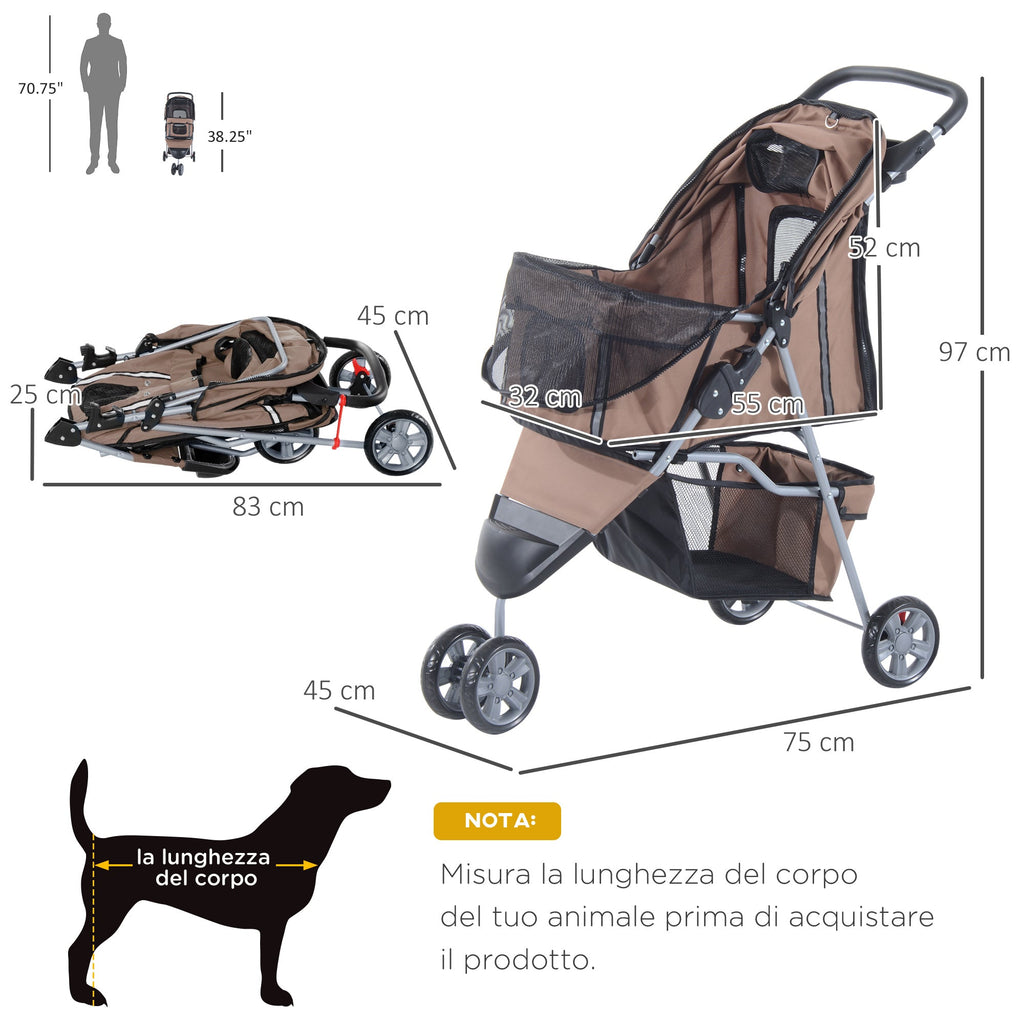EasyComfort Hondenwagen vouwbaar 75 x 45 x 97cm, max. 10Kg