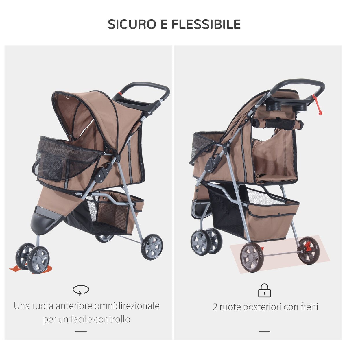 EasyComfort Hondenwagen vouwbaar 75 x 45 x 97cm, max. 10Kg