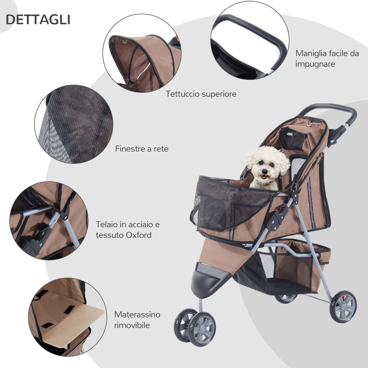 EasyComfort Hondenwagen vouwbaar 75 x 45 x 97cm, max. 10Kg
