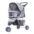 EASYCOMFORT Folding Dog Stroller Pet Trolley Cart Pram Gray 75 x 45 x 97cm