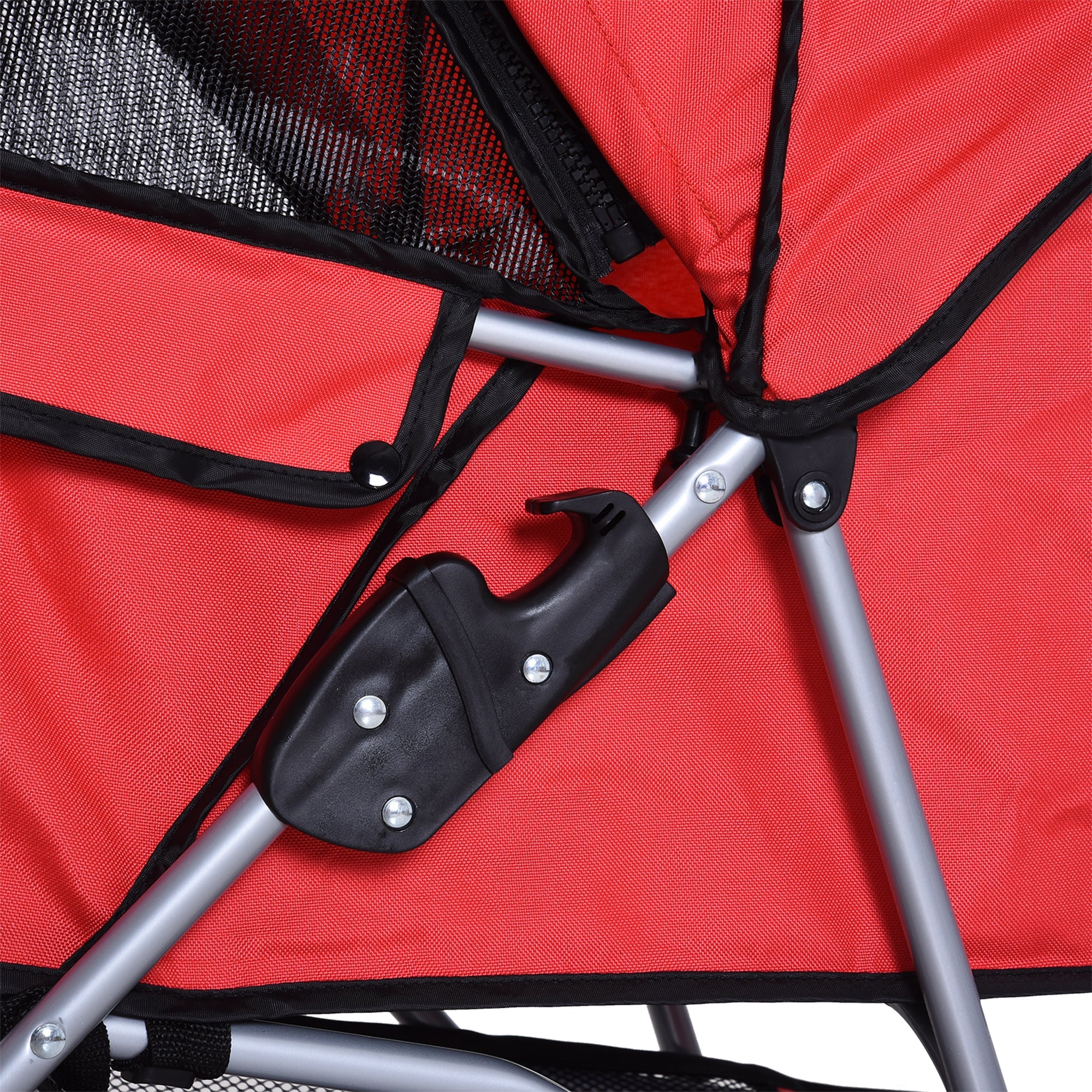 EASYCOMFORT Foldable Dog Stroller, Pet Trolley, Red, 75 x 45 x 97cm
