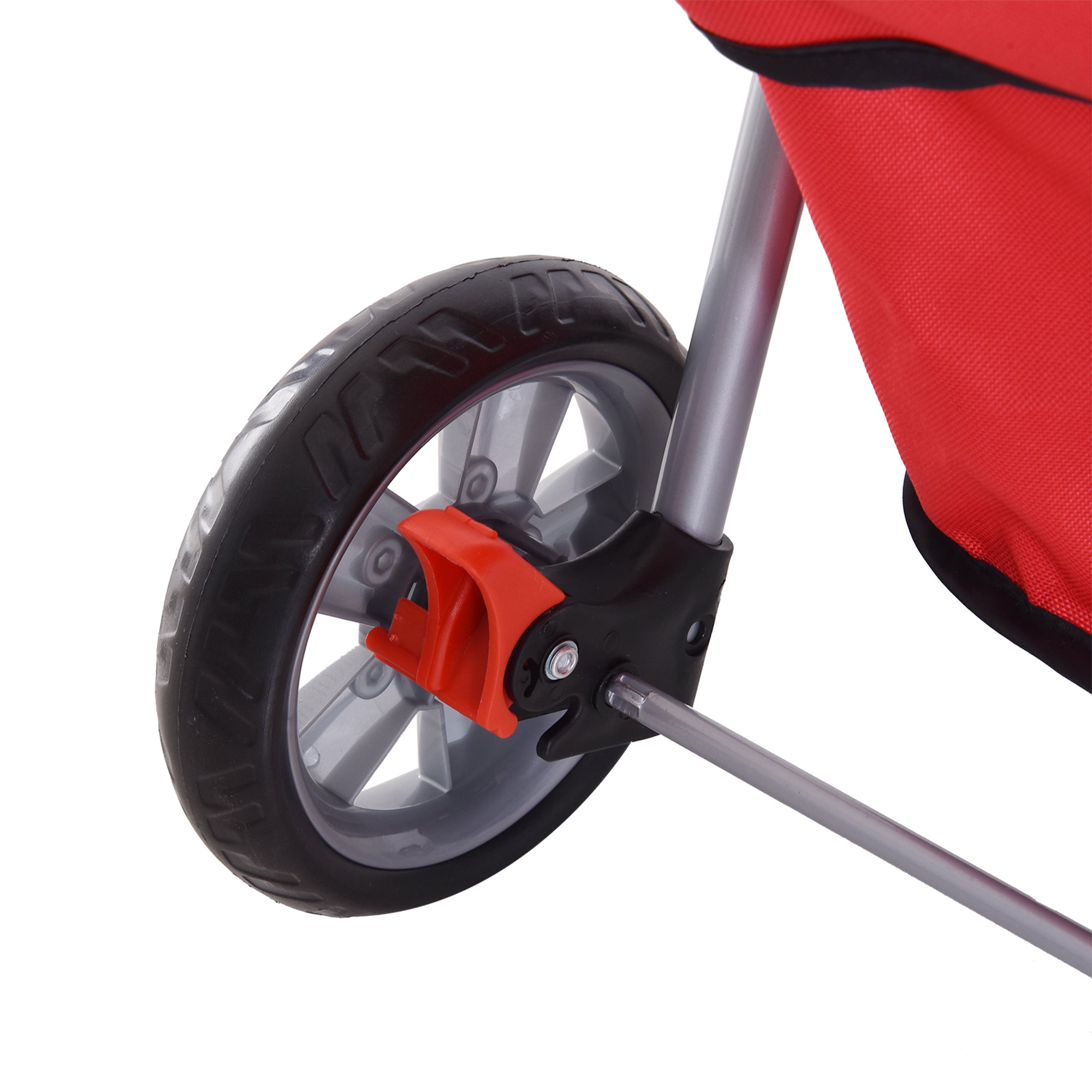 EASYCOMFORT Foldable Dog Stroller, Pet Trolley, Red, 75 x 45 x 97cm