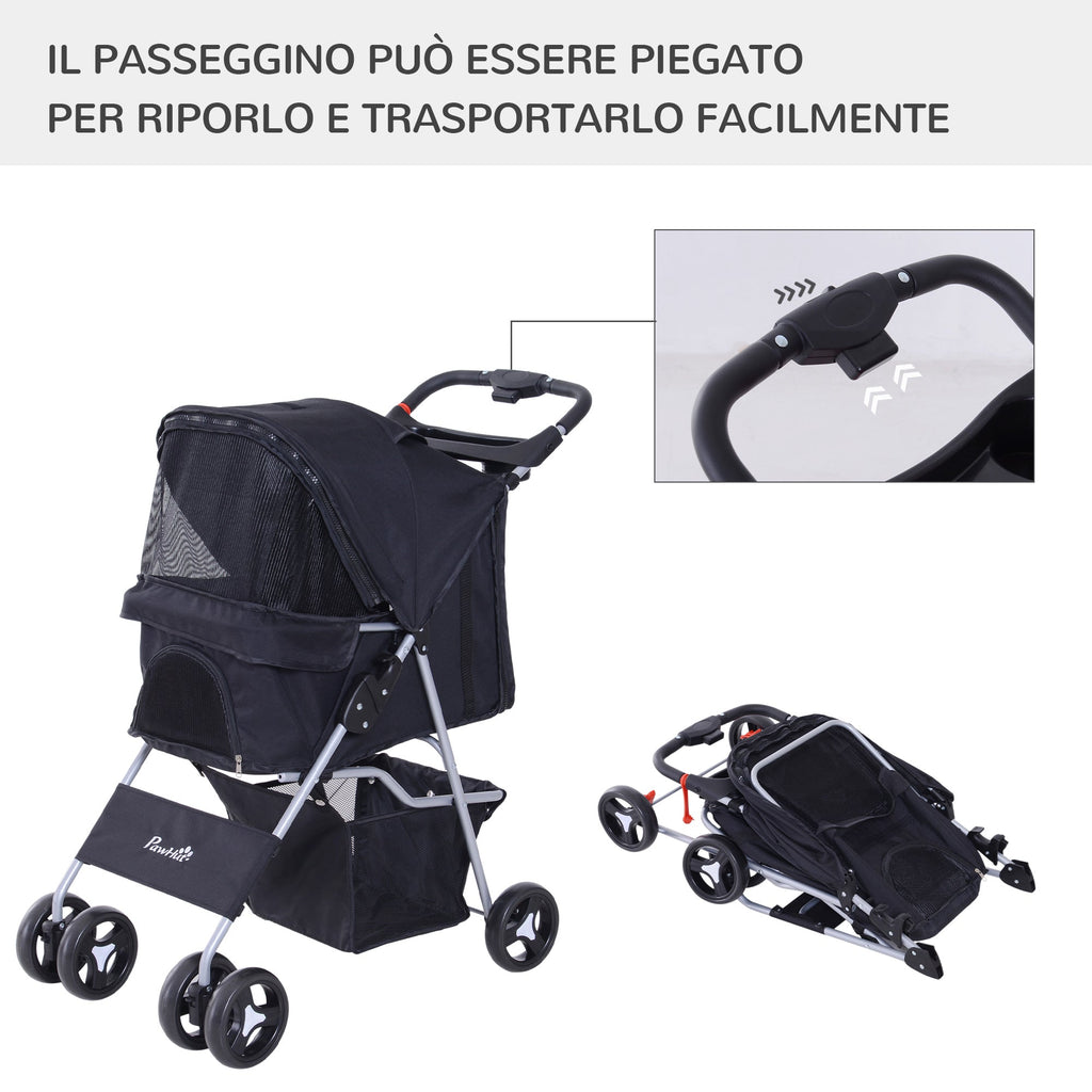 EasyComfort huisdierbuggy opvouwbaar 75 x 46 x 94 cm zwart