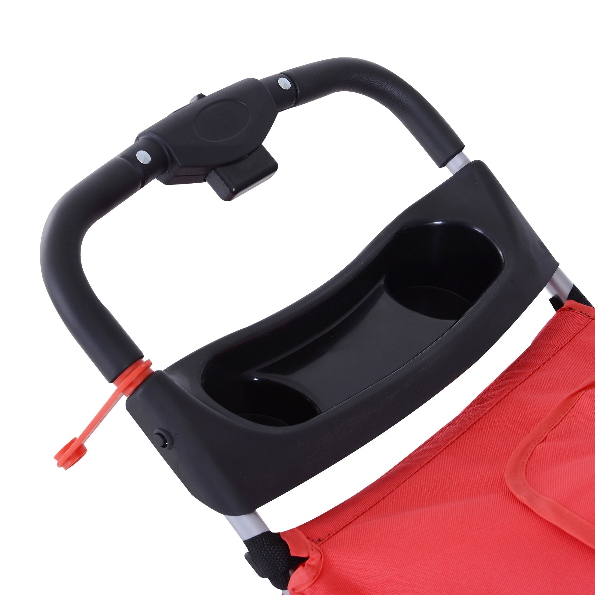 EASYCOMFORT Foldable Pet Stroller, Red, 75 x 46 x 94 cm