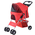 EASYCOMFORT Foldable Pet Stroller, Red, 75 x 46 x 94 cm