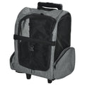 EASYCOMFORT 2 in 1 Backpack Carrier for Dogs and Cats with Side Pockets, Telescopic Handle and Wheels, 42x25x55cm, Gray
