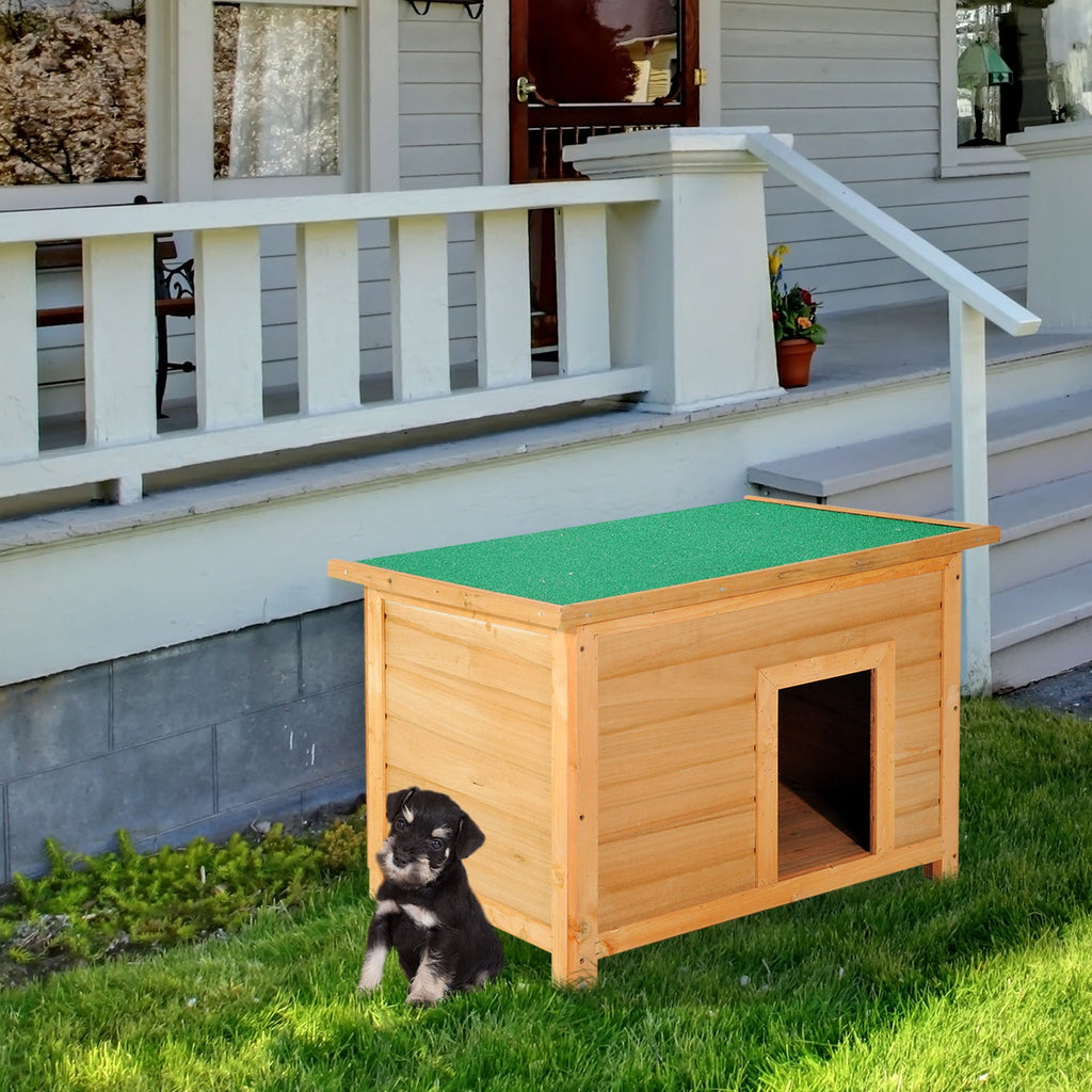 EASYCOMFORT Waterproof Outdoor Dog Kennel in Fir Wood, 82 x 58 x 58cm