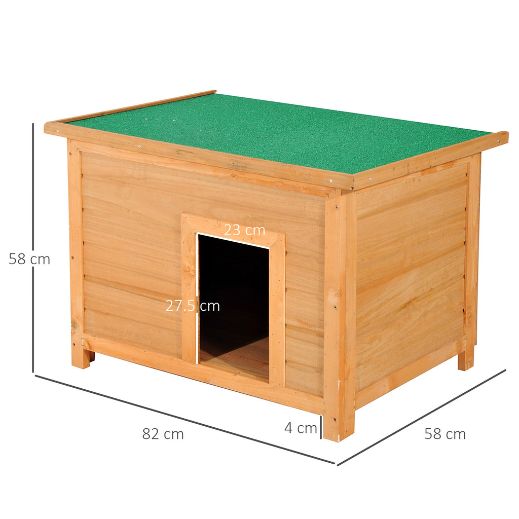 EASYCOMFORT Waterproof Outdoor Dog Kennel in Fir Wood, 82 x 58 x 58cm