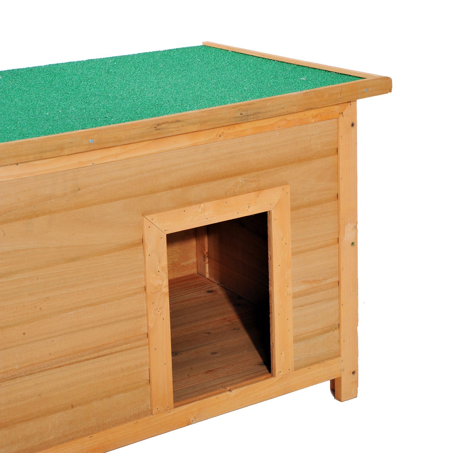 EASYCOMFORT Waterproof Outdoor Dog Kennel in Fir Wood, 82 x 58 x 58cm