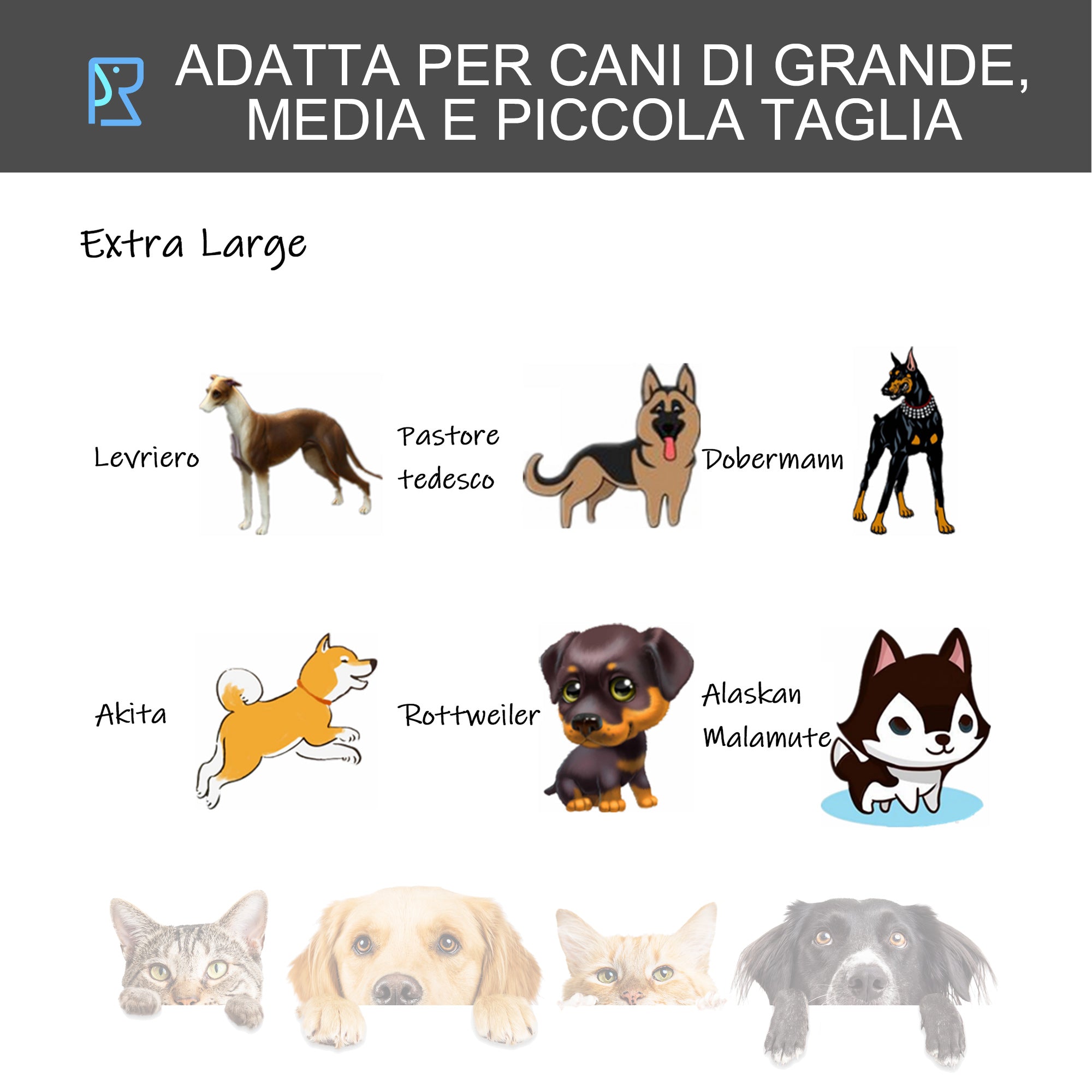 Easycomfort Kennel Gabbia per Cani Pieghevole Doppia Porta with Blocco 4 Ruote with Freno e Fondo Rimovibile, 125x76x81cm