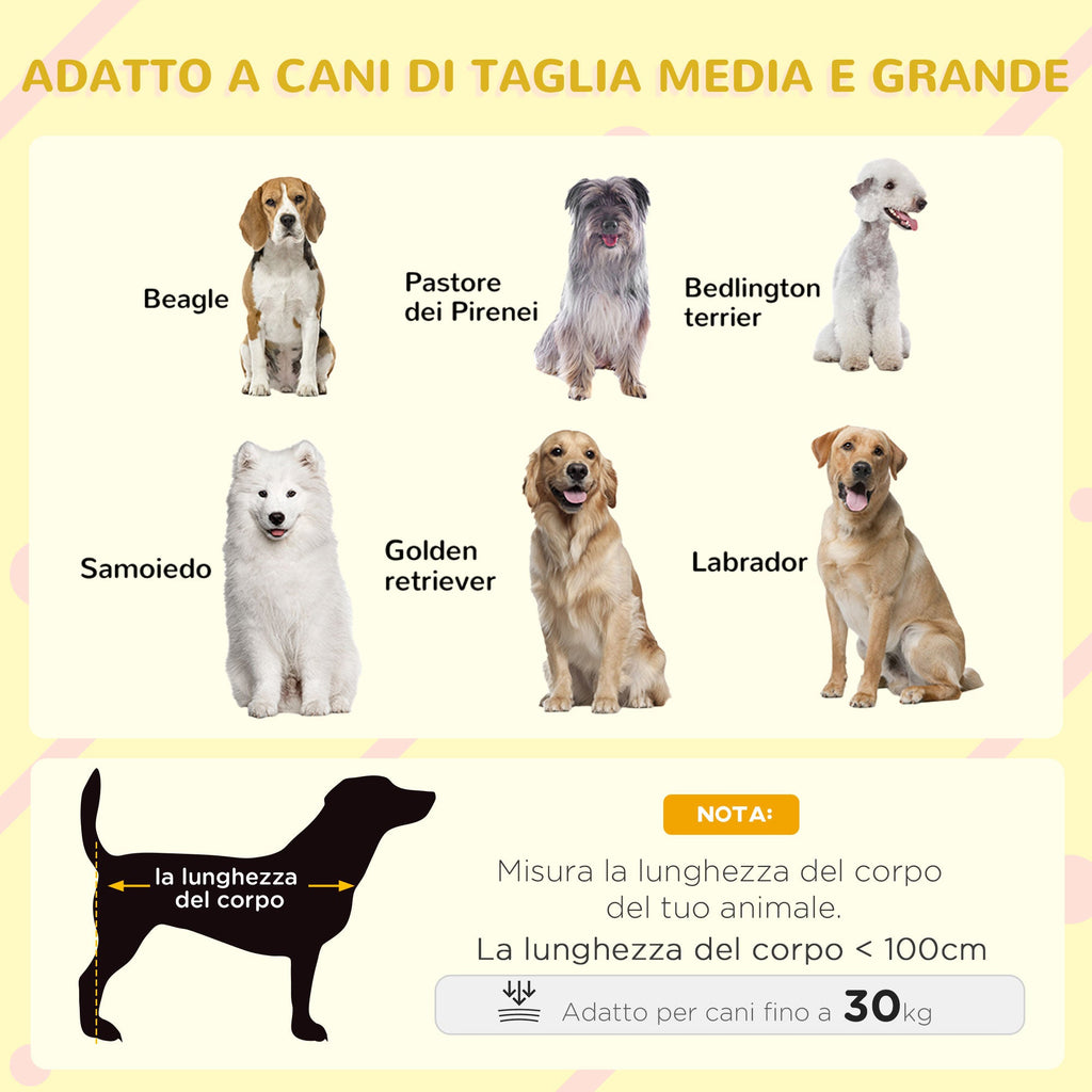 Easycomfort Cuccia per Cani da Esterno with Terrazza, Finestra e Tetto Impermeabile, 124x112x105cm, Grigio