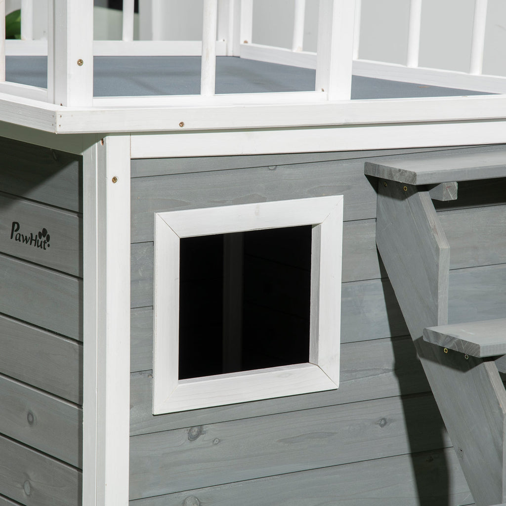 EasyComfort hondenhok met terras en trapje 121x77x78 cm lichtgrijs