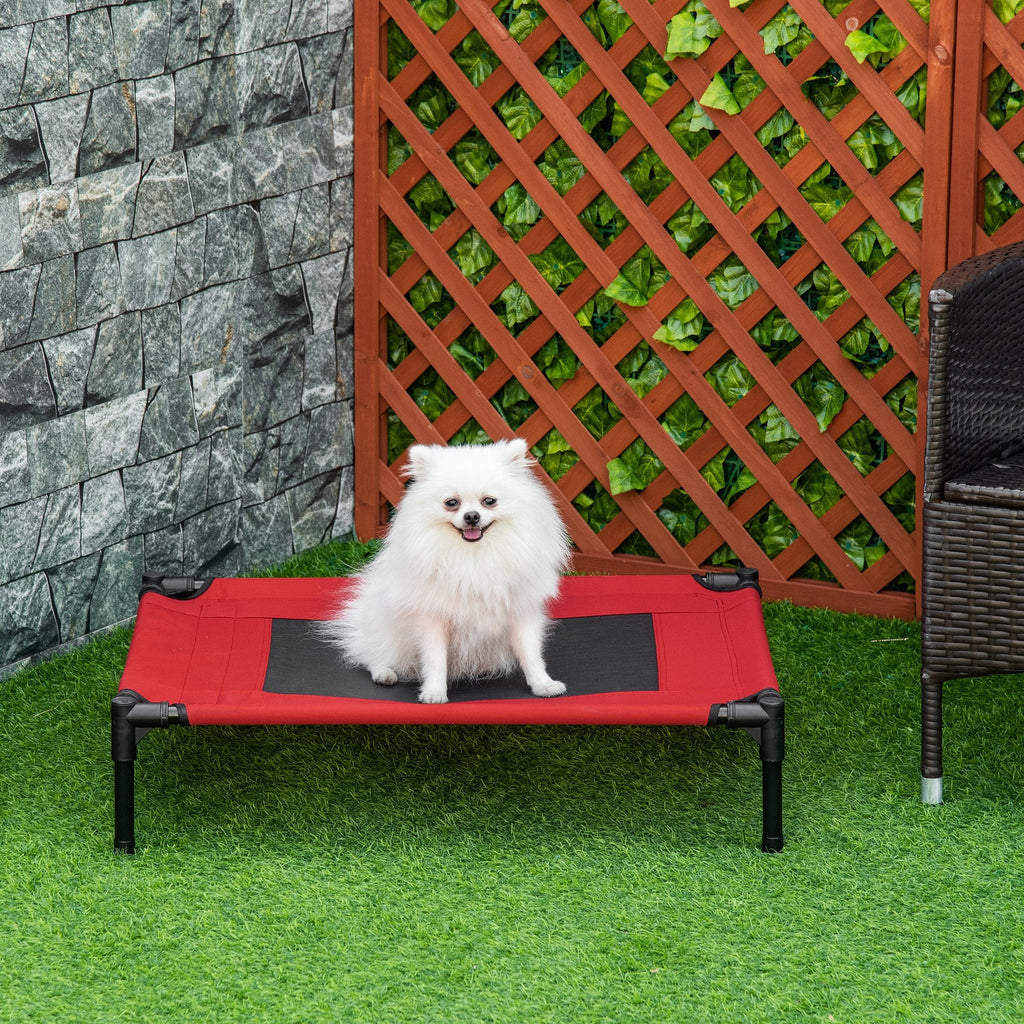 EASYCOMFORT Summer Kennel Bed for Dogs up to 18kg Outdoor and Indoor Pet Bed 76x61x18cm Red