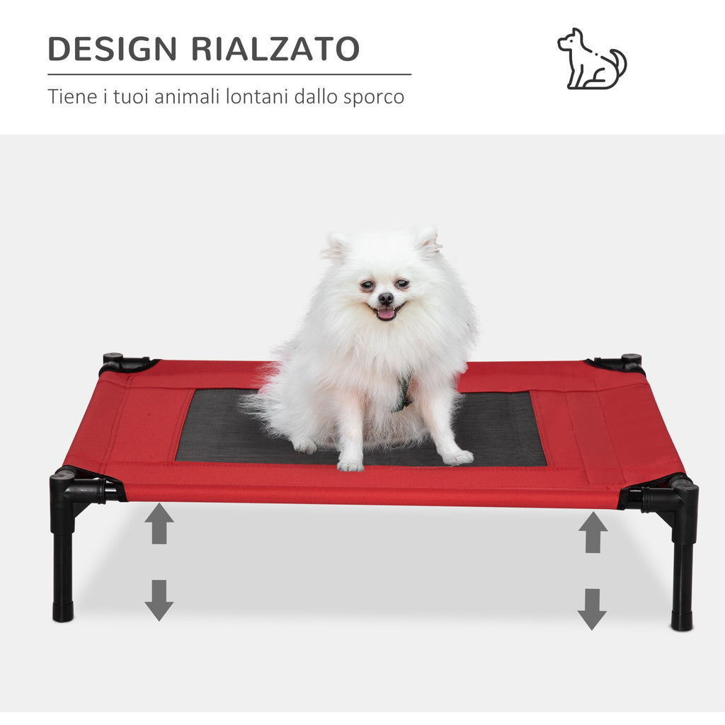 EASYCOMFORT Summer Kennel Bed for Dogs up to 18kg Outdoor and Indoor Pet Bed 76x61x18cm Red