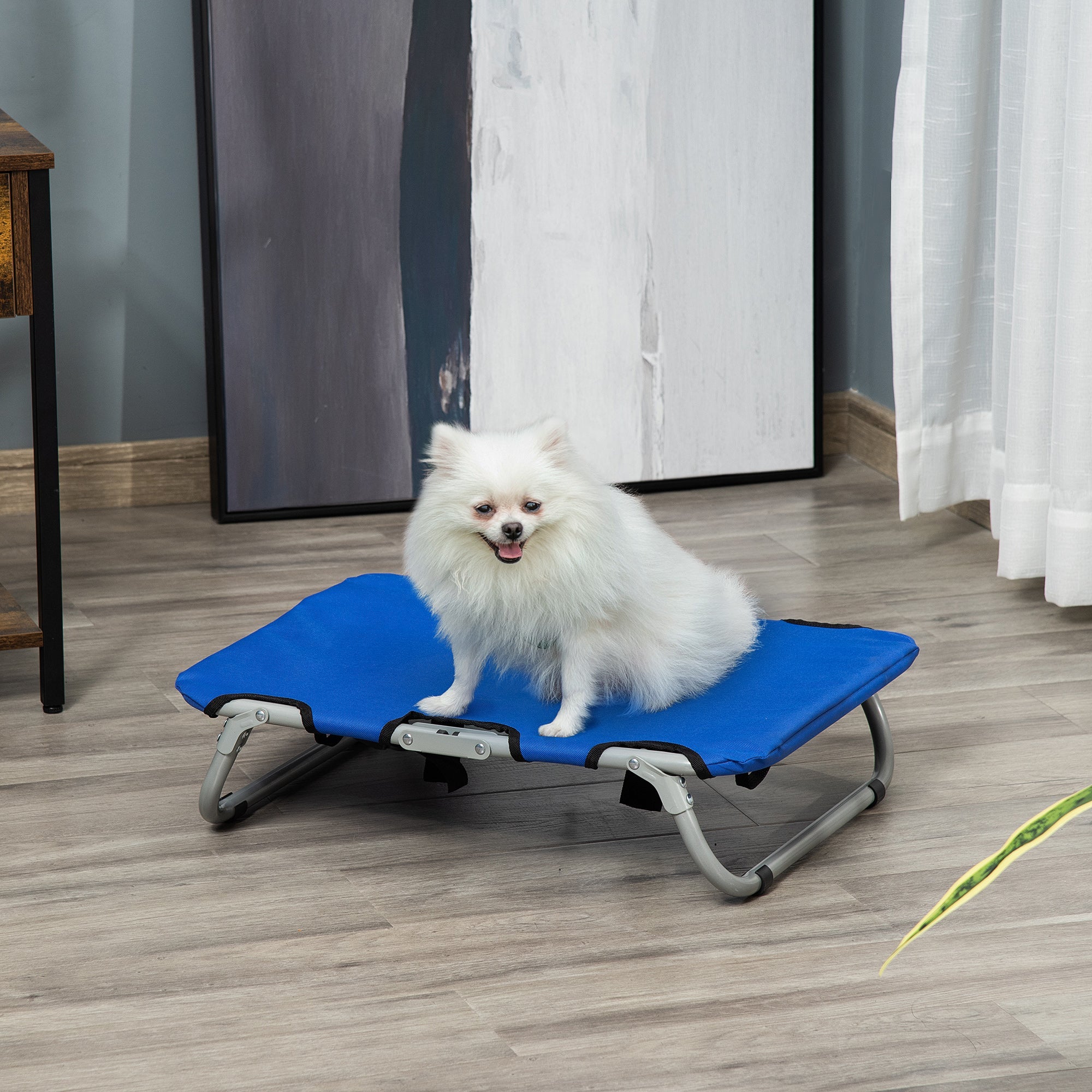 EASYCOMFORT Dog Bed Foldable Raised Bed for Outdoor Indoor 59 × 46 × 15cm