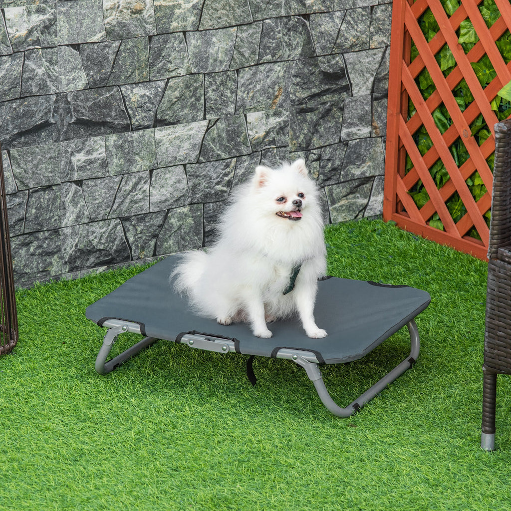 Easycomfort Lettino per Cani Pieghevole in Acciaio e Tessuto Oxford per Interni ed Esterni, 59x46x15 cm, Grigia