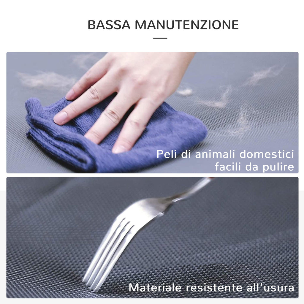 Easycomfort Lettino per Cani Pieghevole in Acciaio e Tessuto Oxford per Interni ed Esterni, 59x46x15 cm, Grigia